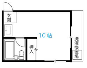 再掲載！商店街から徒歩1分！海風薫る爽やかワンルームの間取り