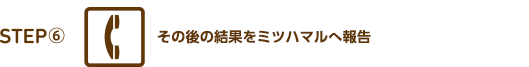 その後の結果をミツハマルへ報告