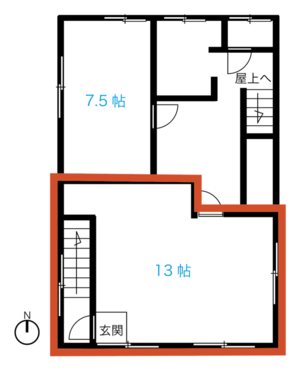 人気パン屋さんの３階部分！眺望良好！の間取り