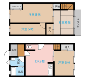 商店街や私設図書館そば！豊かな三津ライフが楽しめる！の間取り