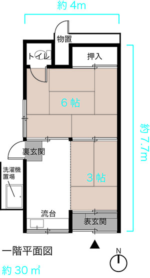 昭和を味わう平屋 の間取り