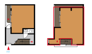 改装OK！細道にある隠れ家的古民家シェアショップ。２Fの間取り
