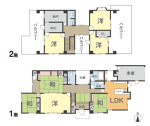 約180坪の敷地に約90坪の住居！三津浜に建つ邸宅！の間取り