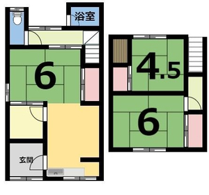 周辺環境良好！リノベし甲斐のある２階建て住居。の間取り