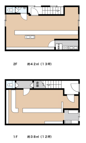 昭和のスナックの雰囲気そのまま残る小さな２階建てビル。の間取り