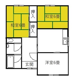 駐車場付き！路地裏の平屋の間取り