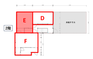 商店街の築60年の古家をリノベ！E区画出店者募集の間取り