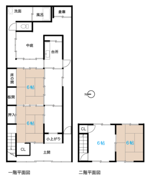 元お米屋さんの町家風住居の間取り