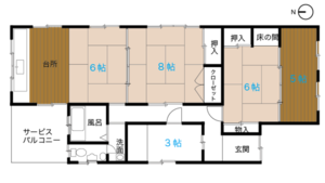 平屋の古民家！広々間取りや細部の造りにキュン☆の間取り