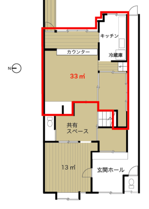 リノベ済みのモダンな古民家をシェア！すぐに営業可の間取り