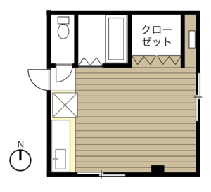 三津浜図書館そばにある小さなビルのワンルーム！の間取り